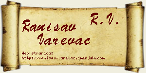 Ranisav Varevac vizit kartica